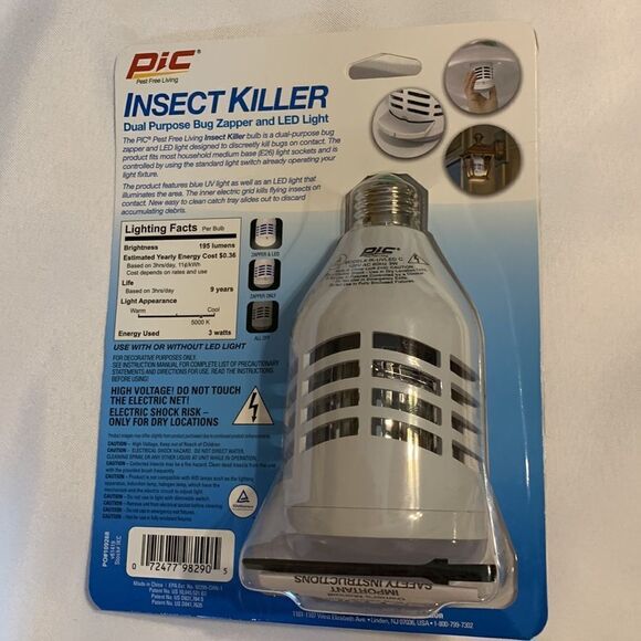 PIC dual purpose bug zapper and LED light.  Plugs into any bulb fixture - Picture 2 of 6